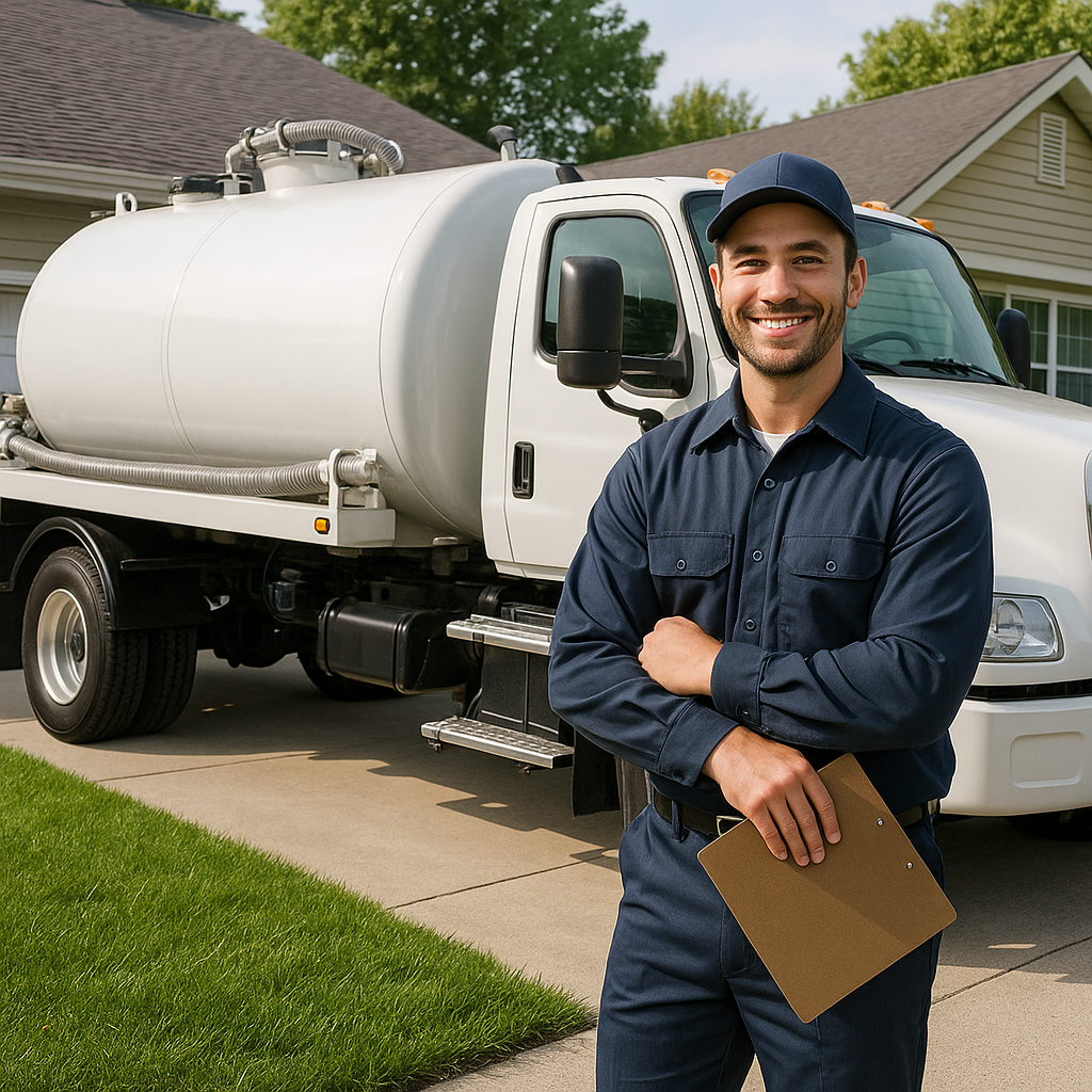 Professional septic service technician ready to help in Katy