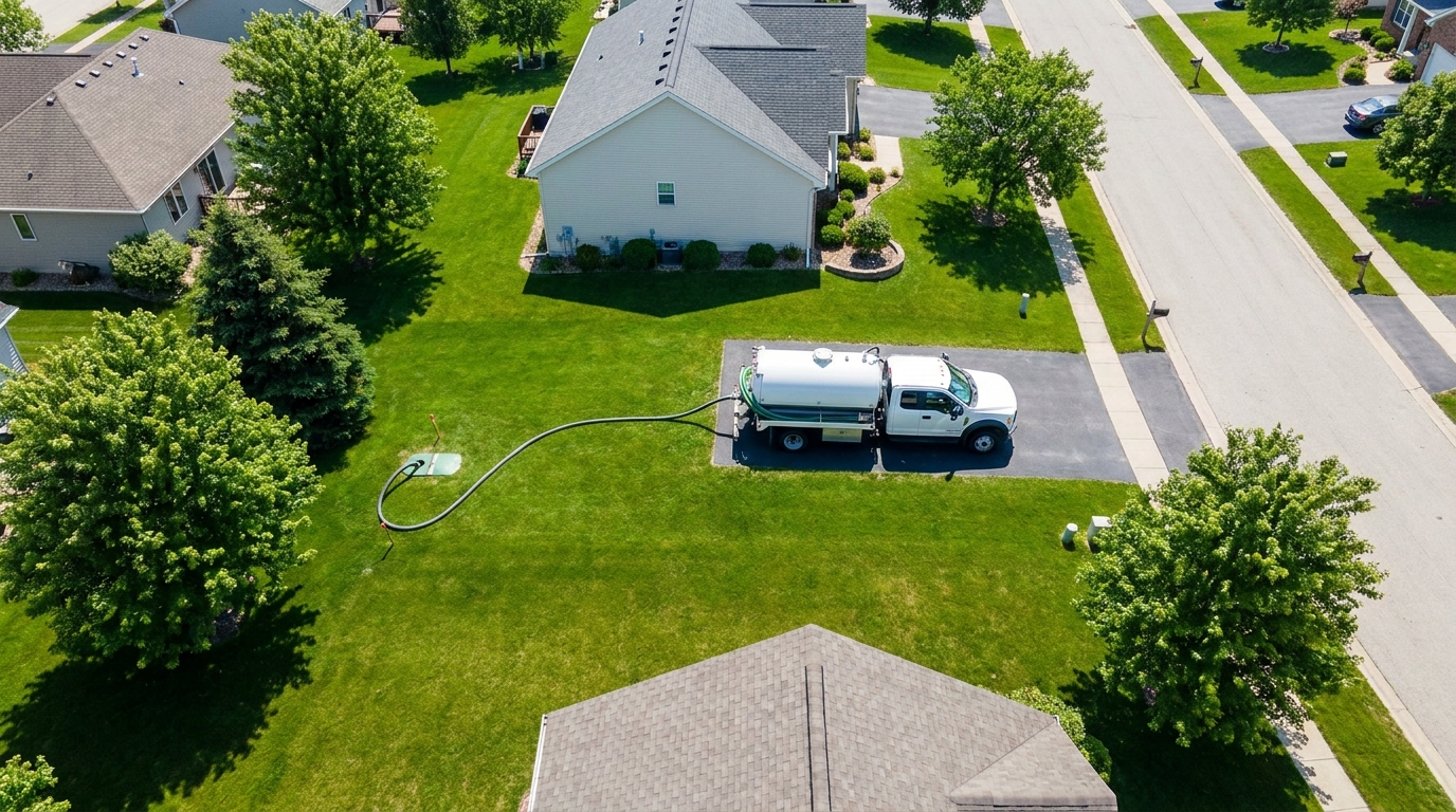 Septic service completed with yard fully restored in Katy